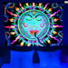"Rainbow Sun" UV Black Light Fluorescent Backdrop / Wall Hanging