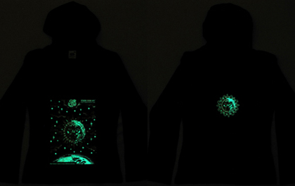 blacklight hoodie glowing in the dark