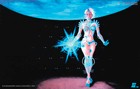 "B.I.O.mechanoid" psychedelic poster, blacklight poster, glow-in-the-dark poster