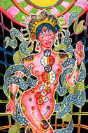 "Chakra Girl" psychedelic poster, blacklight poster, glow-in-the-dark poster